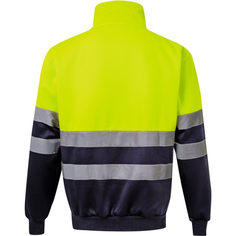 Velilla VL THOR. Two-tone sweatshirt (300g/m²) in polyester fleece (100%) / Navy blue / Yellow