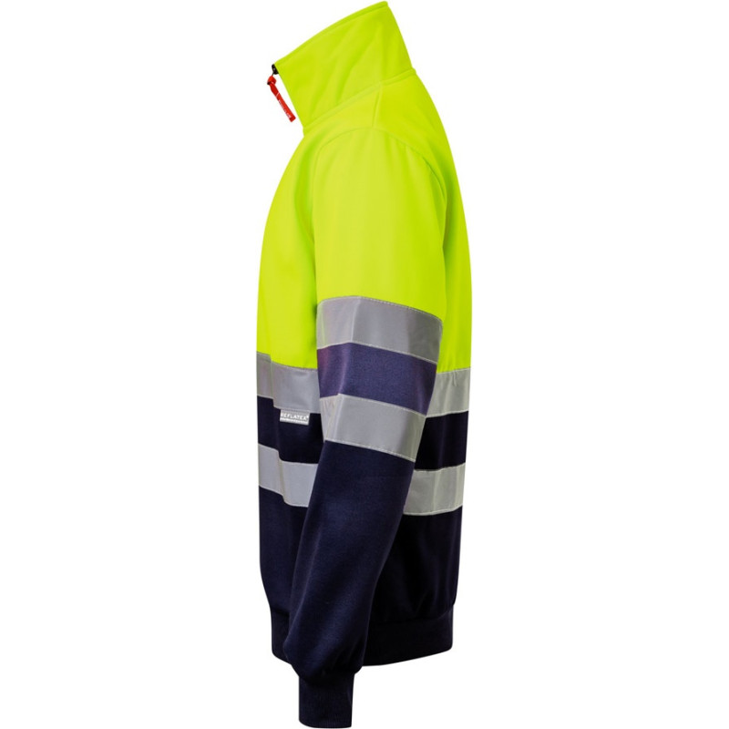 Velilla VL THOR. Two-tone sweatshirt (300g/m²) in polyester fleece (100%) / Navy blue / Yellow