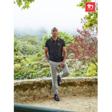 Th Clothes® THC ROME. Men's Polo Shirt with contrast colour trim and buttons / Navy blue