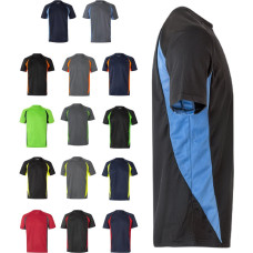 Velilla VL SLAYER. Two-tone bird-eye technical t-shirt (160g/m²), in polyester (100%) / Black / Green