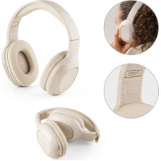 FEYNMAN. Foldable wireless headphones with 4-hour battery life in wheat straw and ABS / Natural