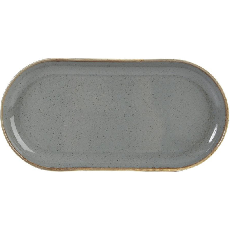 Porland SEASONS tum&scaron;i pelēks ovāls &scaron;ķīvis 20x32cm, Porland