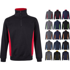 Velilla VL SVAROG. Two-tone terry sweatshirt (260g/m²), in polyester (65%) and cotton (35%) / Navy blue / Orange