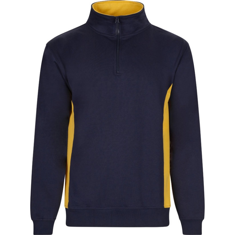 Velilla VL SVAROG. Two-tone terry sweatshirt (260g/m²), in polyester (65%) and cotton (35%) / Navy blue / Light blue