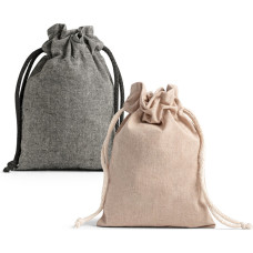 GIBRALTAR. Recycled cotton gift bag (70%) and polyester (30% rPET) (140 g/m²) / Natural