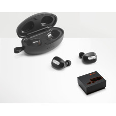 Ekston DESCRY. Wireless charger in zinc and Wireless earphones in metal and ABS acrylic / Silver