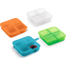 ROBERTS. Pill box with 4 dividers / Orange