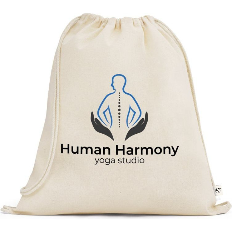 BELIZE. 100% organic cotton drawstring bag (140 g/m²)