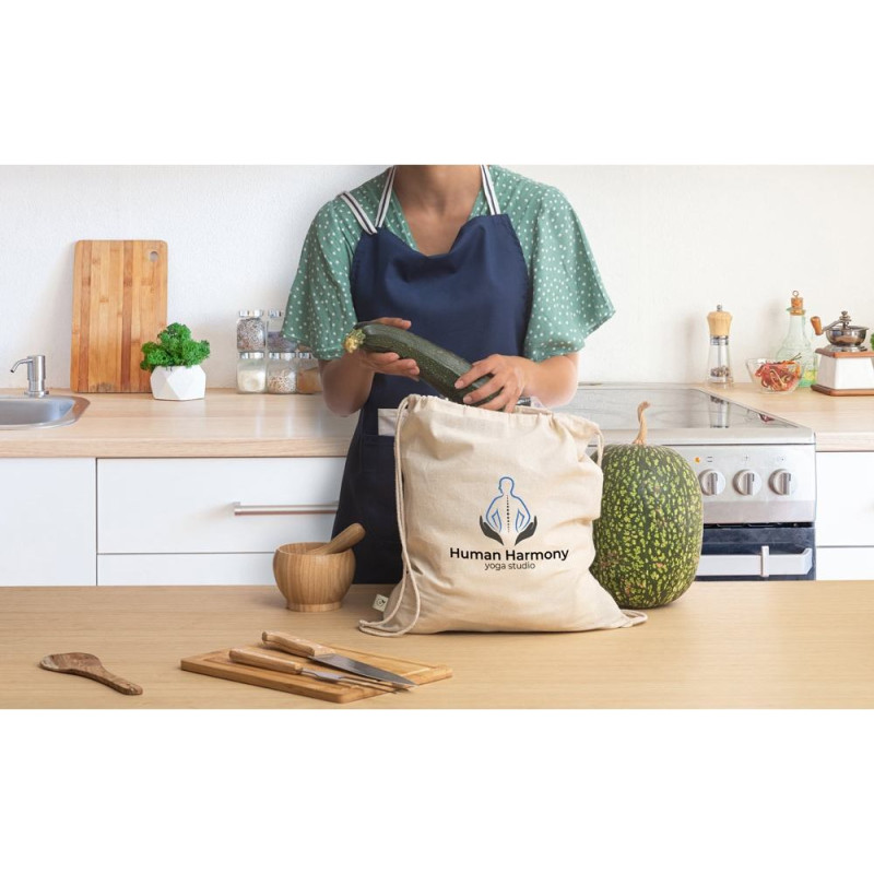 BELIZE. 100% organic cotton drawstring bag (140 g/m²)