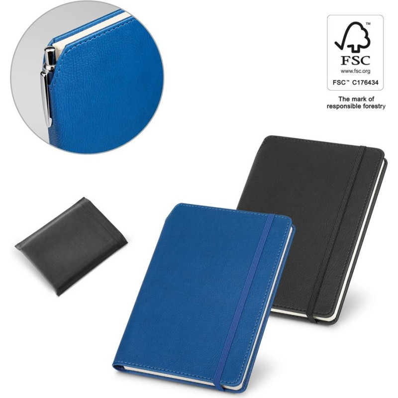 MORIAH. A5 notebook in PU with lined sheets, made from FSC™ certified material and other controlled materials
