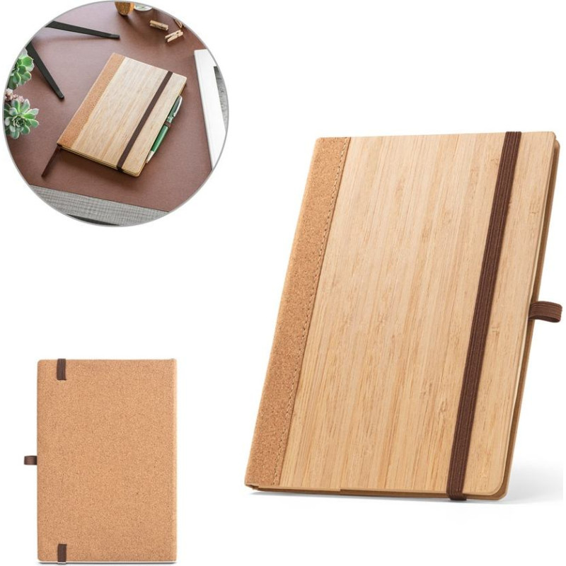 ORWELL. A5 notebook in bamboo and cork sheets with lined sheets