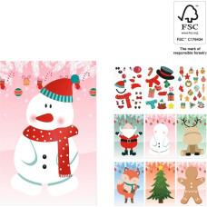 GLIMN. Set of six sheets with Christmas figures and 3 sheets of stickers