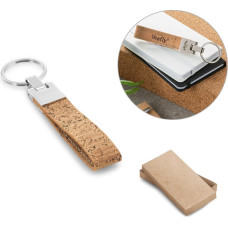 CORKS. Cork and metal keyring
