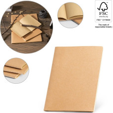 ALCOTT A4. A4 notepad with Kraft paper cover (250 g/m²) and plain pages