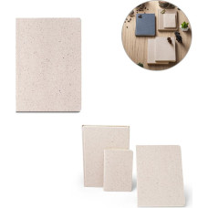ORGANIC SEMI-RIGID. A5 notepad with semi-rigid cover made from organic elephant matter (80%)