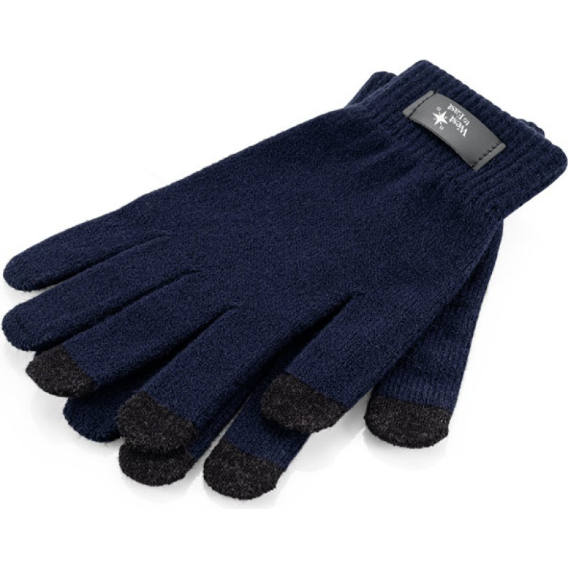 BURROW. Gloves made from recycled polyester (100% rPET), with touch tips / Black