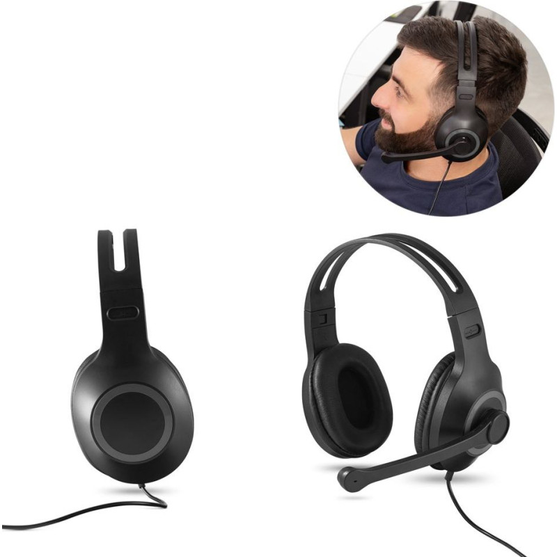 KILBY. Adjustable headphones with microphone in ABS and PP