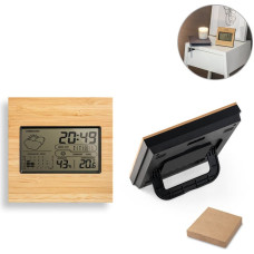 BROMLEY. Desktop weather station with LCD screen in ABS and bamboo
