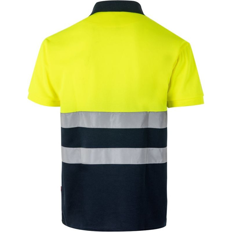 Velilla VL CUPID. Two-tone bird-eye polo shirt (160g/m²) with short sleeves, in polyester (100%)