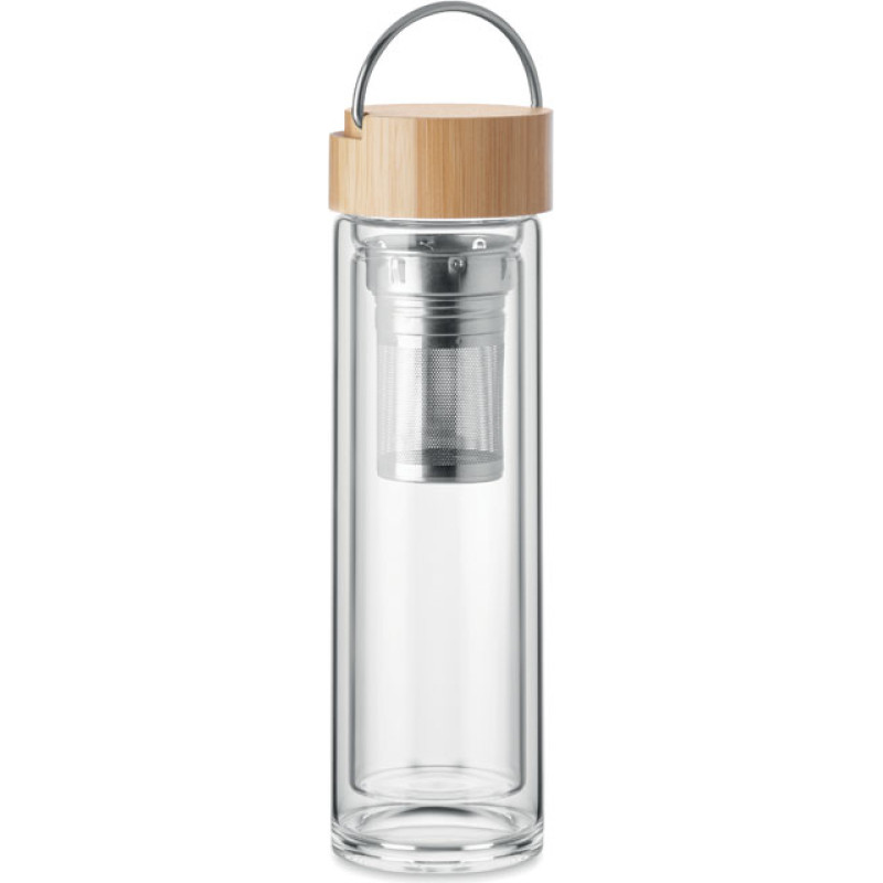 Double wall glass bottle 400ml