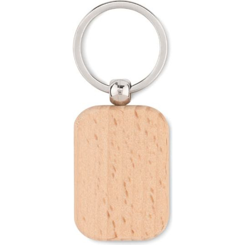 Rectangular wooden key ring