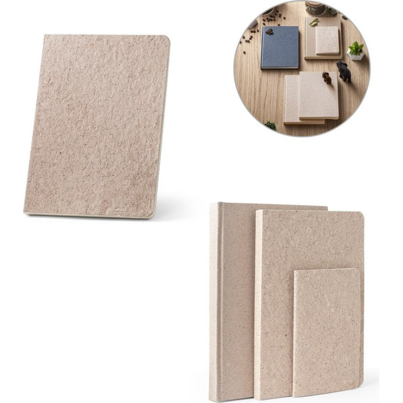 TEAPAD SEMI-RIGID. A5 notepad with semi-rigid cover made from tea leafs waste (65%)