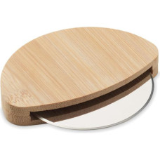 Round bamboo pizza cutter