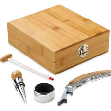 CABERNET. Bamboo, zinc and stainless steel wine set