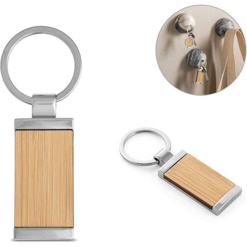 HOMER. Rectangular bamboo keyring