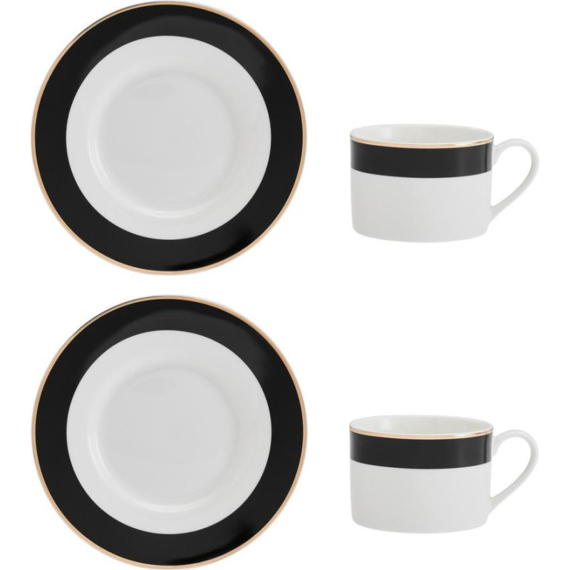 Mikasa LUXE DECO TĒJAS SERVĪZE 2 PERS, TASE 200ML AR APAK&Scaron;TASI, PORCELĀNS, Mikasa