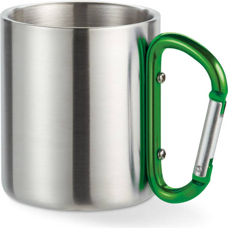Metal mug & carabiner handle
