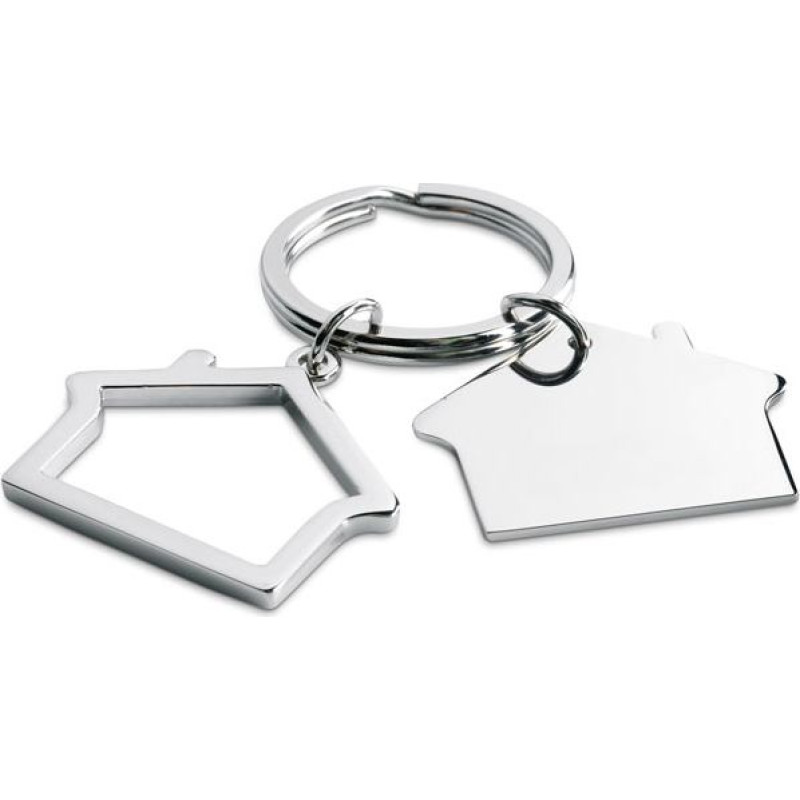 Metal key ring house shape