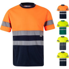 Velilla VL BRAHMA LARGE. Two-tone bird-eye technical T-shirt (140g/m²), in polyester (100%)